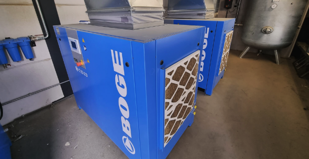 GP Groot onderhoudt containers en vuilniswagens met perslucht van BOGE