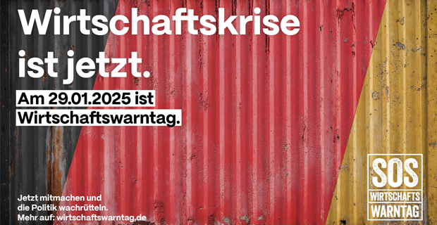 Wirtschaftskrise Warntag Banner